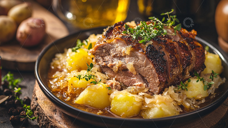 高清大图下载【趣麦麦图】烤肉配土豆酸菜