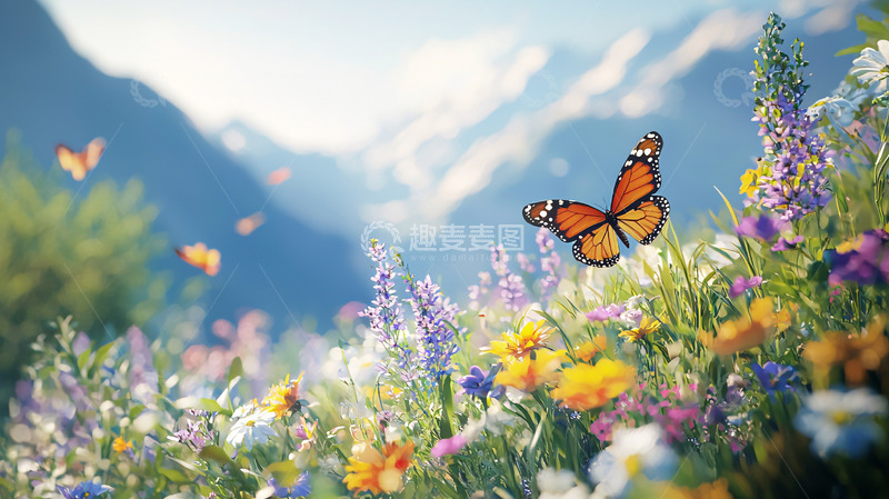 高清大图下载【趣麦麦图】蝴蝶花海