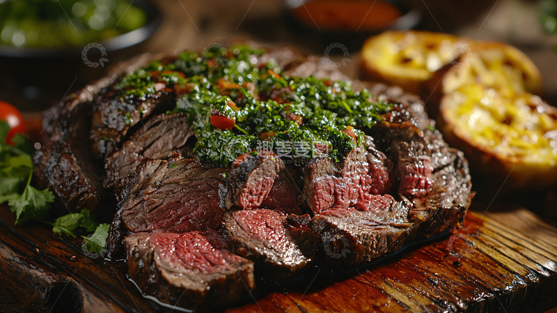 高清大图下载【趣麦麦图】香煎牛排配烤土豆
