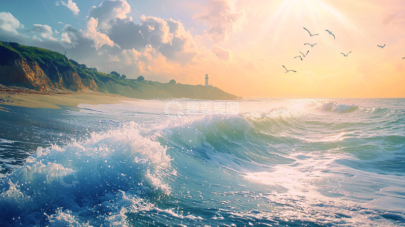 高清大图下载【趣麦麦图】海边日出