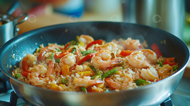 高清大图下载【趣麦麦图】虾仁炒饭