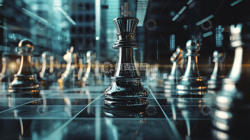 高清大图下载【趣麦麦图】都市背景下的国际象棋