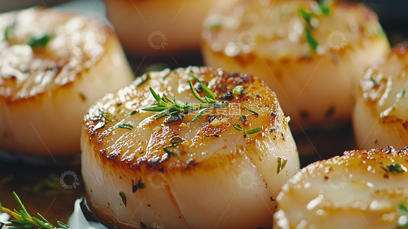 高清大图下载【趣麦麦图】煎扇贝