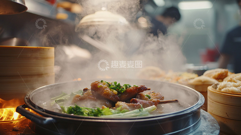 高清大图下载【趣麦麦图】蒸汽腾腾的美味佳肴