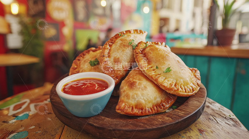 高清大图下载【趣麦麦图】酥脆可口的油炸馅饼