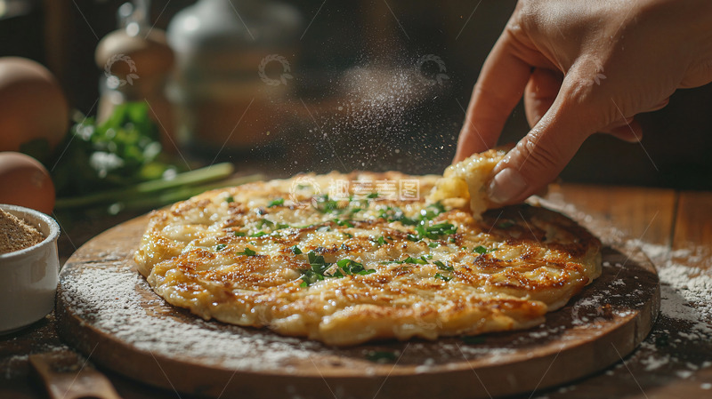 高清大图下载【趣麦麦图】美味鸡蛋饼制作过程