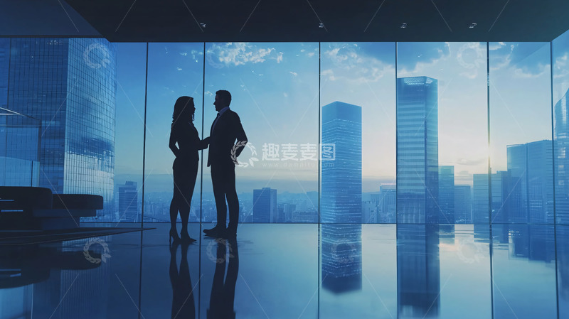 高清大图下载【趣麦麦图】都市商务人士剪影