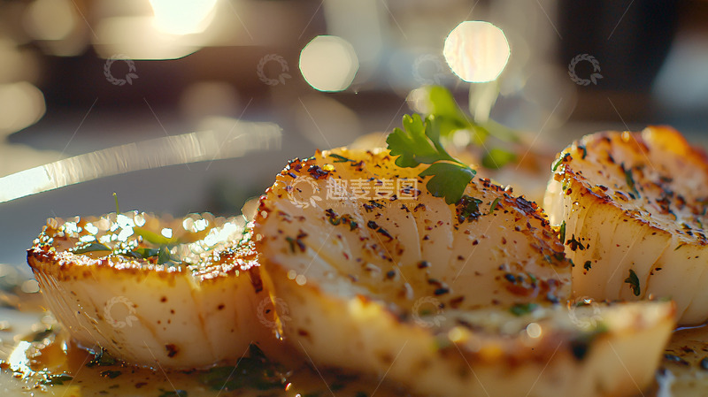 高清大图下载【趣麦麦图】煎扇贝