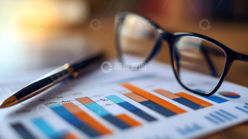 办公桌上的眼镜和报表