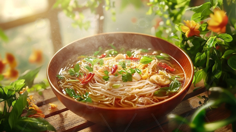 高清大图下载【趣麦麦图】热气腾腾的汤面