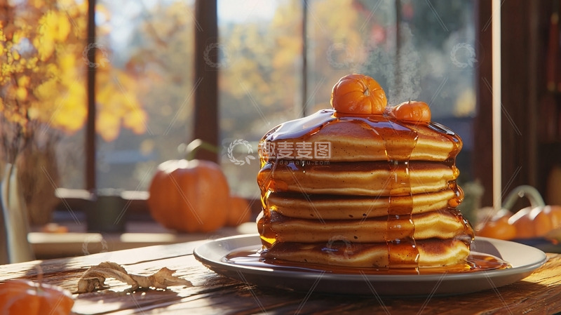 高清大图下载【趣麦麦图】枫糖浆南瓜薄饼