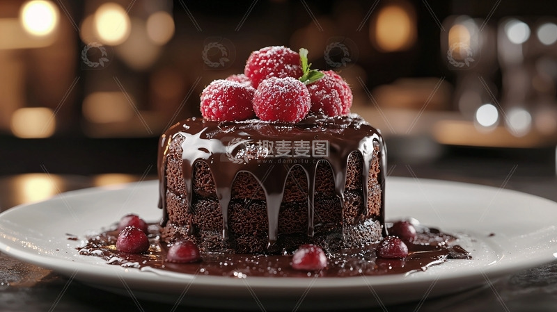 高清大图下载【趣麦麦图】巧克力熔岩蛋糕