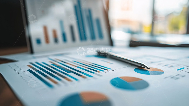 办公桌上的报表和笔