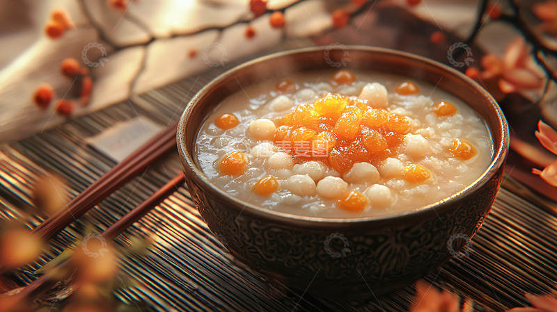 高清大图下载【趣麦麦图】热气腾腾的甜汤小圆子