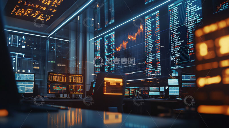 科技感十足的交易室