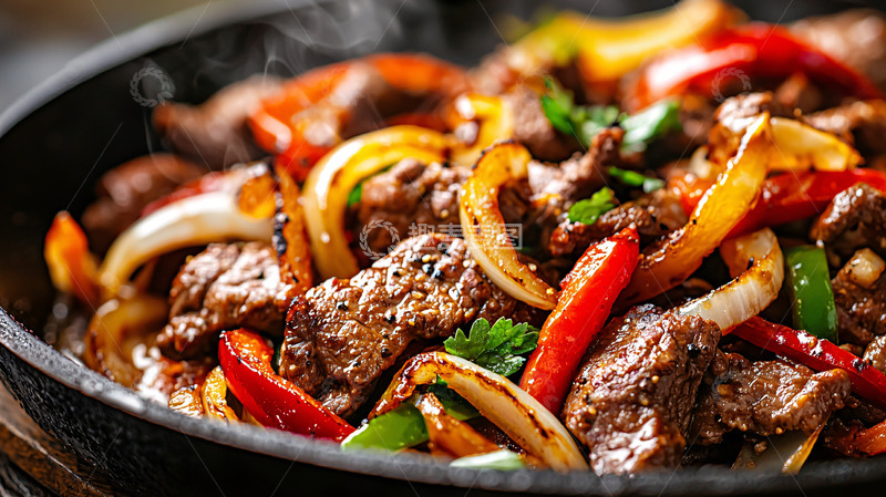 高清大图下载【趣麦麦图】美味牛肉彩椒炒饭