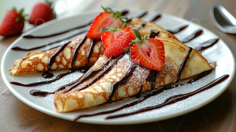 高清大图下载【趣麦麦图】草莓巧克力薄饼