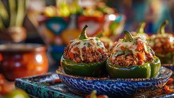 美味的墨西哥青椒酿饭