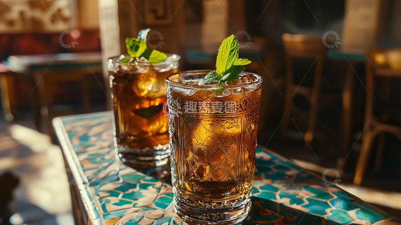 高清大图下载【趣麦麦图】阳光下两杯冰镇饮品