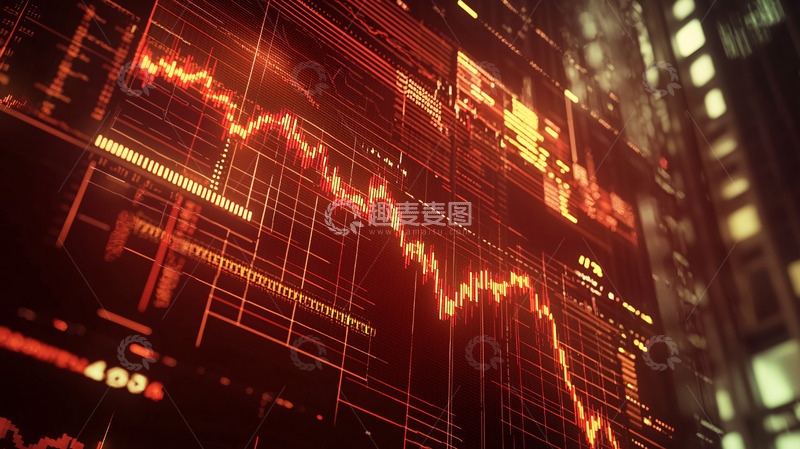高清大图下载【趣麦麦图】红色股票图表