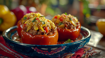 美味的牛肉青椒酿