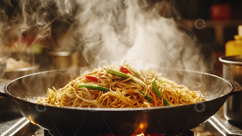 高清大图下载【趣麦麦图】热气腾腾的炒面