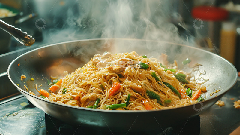 高清大图下载【趣麦麦图】热气腾腾的炒面