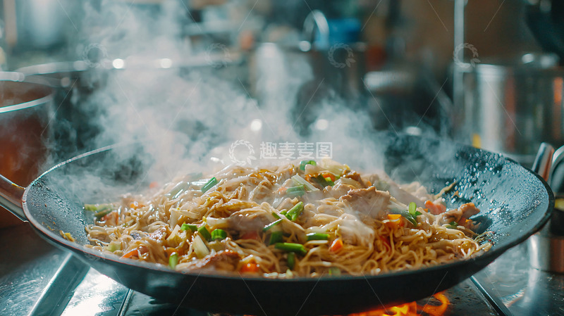 高清大图下载【趣麦麦图】热气腾腾的炒面