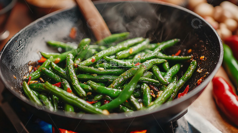 高清大图下载【趣麦麦图】炒四季豆