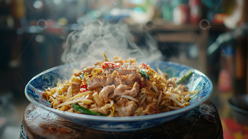 高清大图下载【趣麦麦图】热气腾腾的炒菜