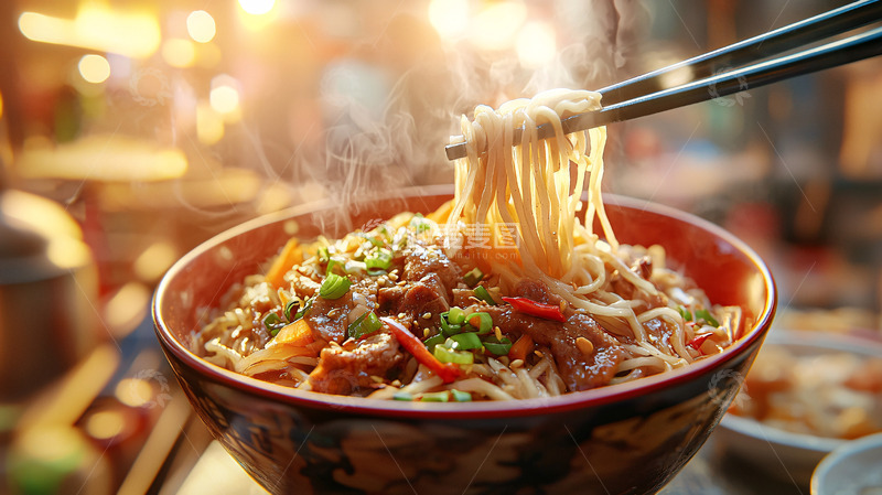 高清大图下载【趣麦麦图】热气腾腾的美味面条