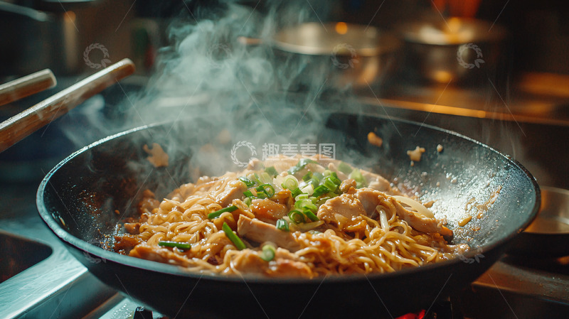 高清大图下载【趣麦麦图】热气腾腾的炒面