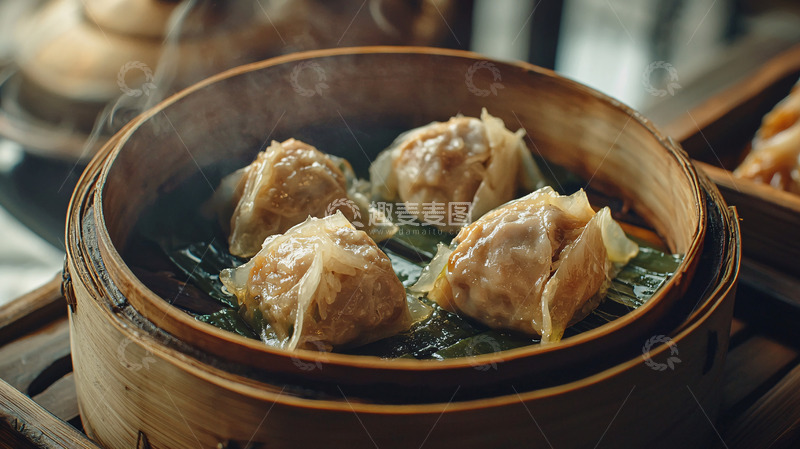 高清大图下载【趣麦麦图】蒸笼里的烧卖