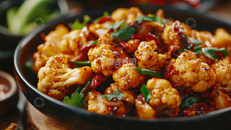 高清大图下载【趣麦麦图】麻辣花菜