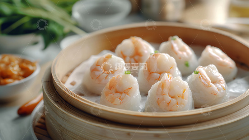 高清大图下载【趣麦麦图】蒸笼虾饺