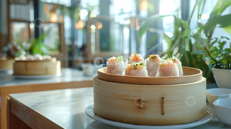 高清大图下载【趣麦麦图】蒸笼里的点心