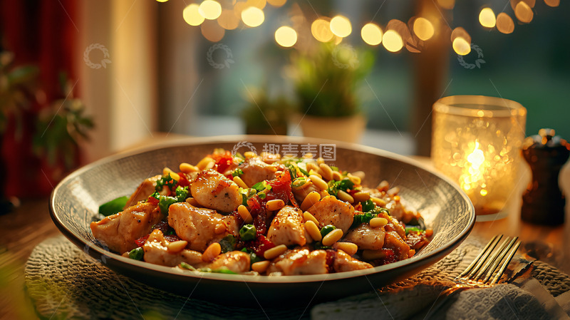 高清大图下载【趣麦麦图】香喷喷的鸡肉花生炒饭