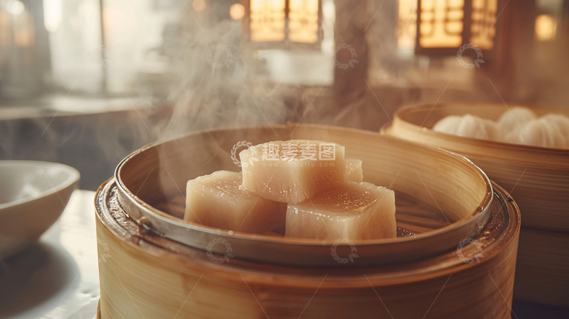 高清大图下载【趣麦麦图】蒸笼里热气腾腾的点心