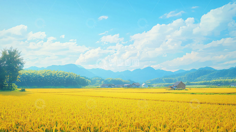高清大图下载【趣麦麦图】金黄稻田