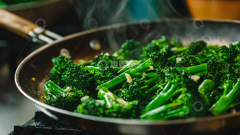 高清大图下载【趣麦麦图】西兰花炒制