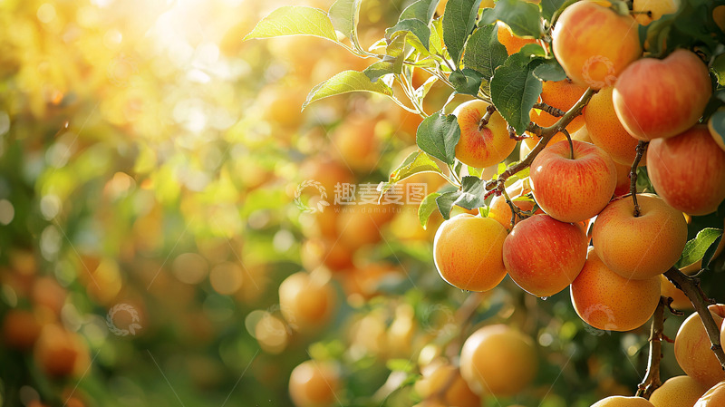 高清大图下载【趣麦麦图】阳光下成熟的桃子