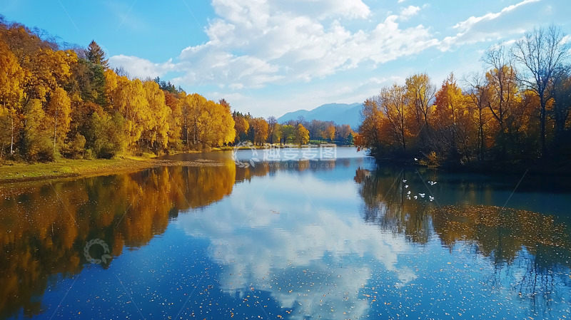 高清大图下载【趣麦麦图】秋日湖泊景色