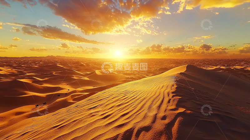 高清大图下载【趣麦麦图】沙漠日落
