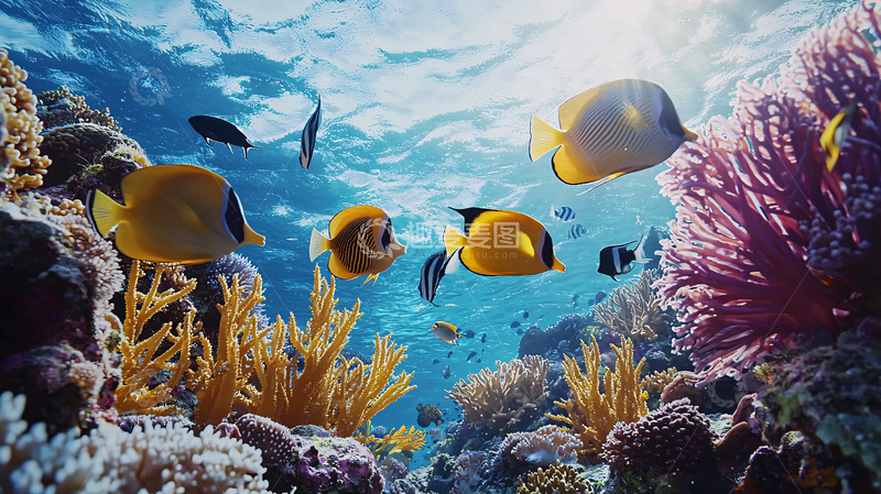 高清大图下载【趣麦麦图】珊瑚礁鱼类高清图片