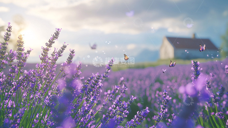高清大图下载【趣麦麦图】薰衣草田园风光