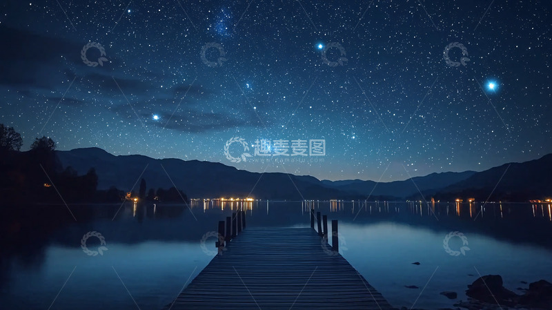 高清大图下载【趣麦麦图】星空湖泊夜景