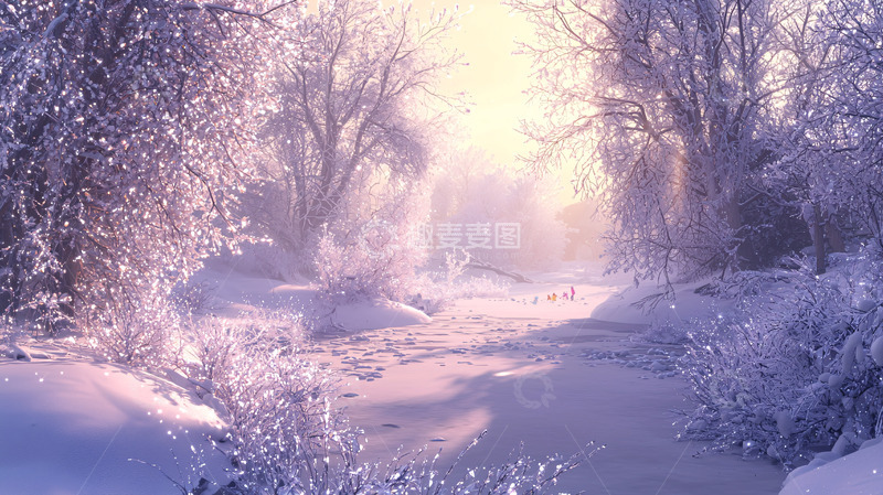 高清大图下载【趣麦麦图】冬日梦幻森林