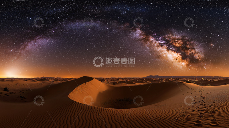 高清大图下载【趣麦麦图】沙漠星空银河