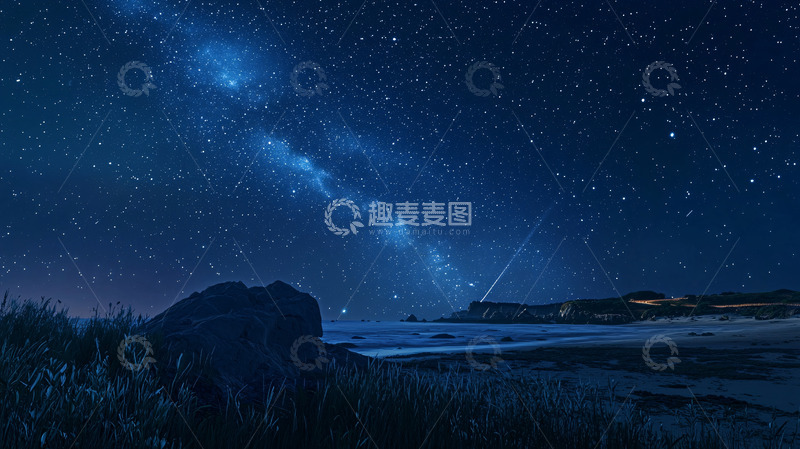 高清大图下载【趣麦麦图】星空大海