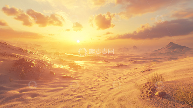 高清大图下载【趣麦麦图】沙漠日落